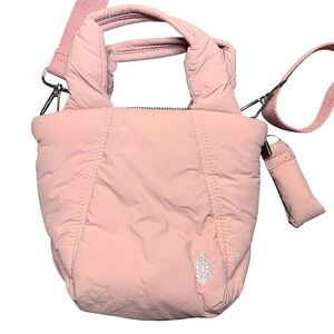 Free People pink puffer crossbody bag